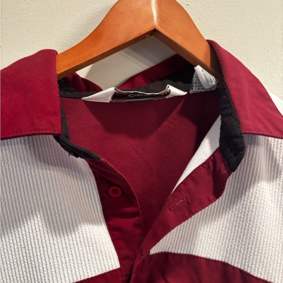Burgundy and Black Shirt size large vintage men’s short sleeve polo  classic - Picture 2 of 9